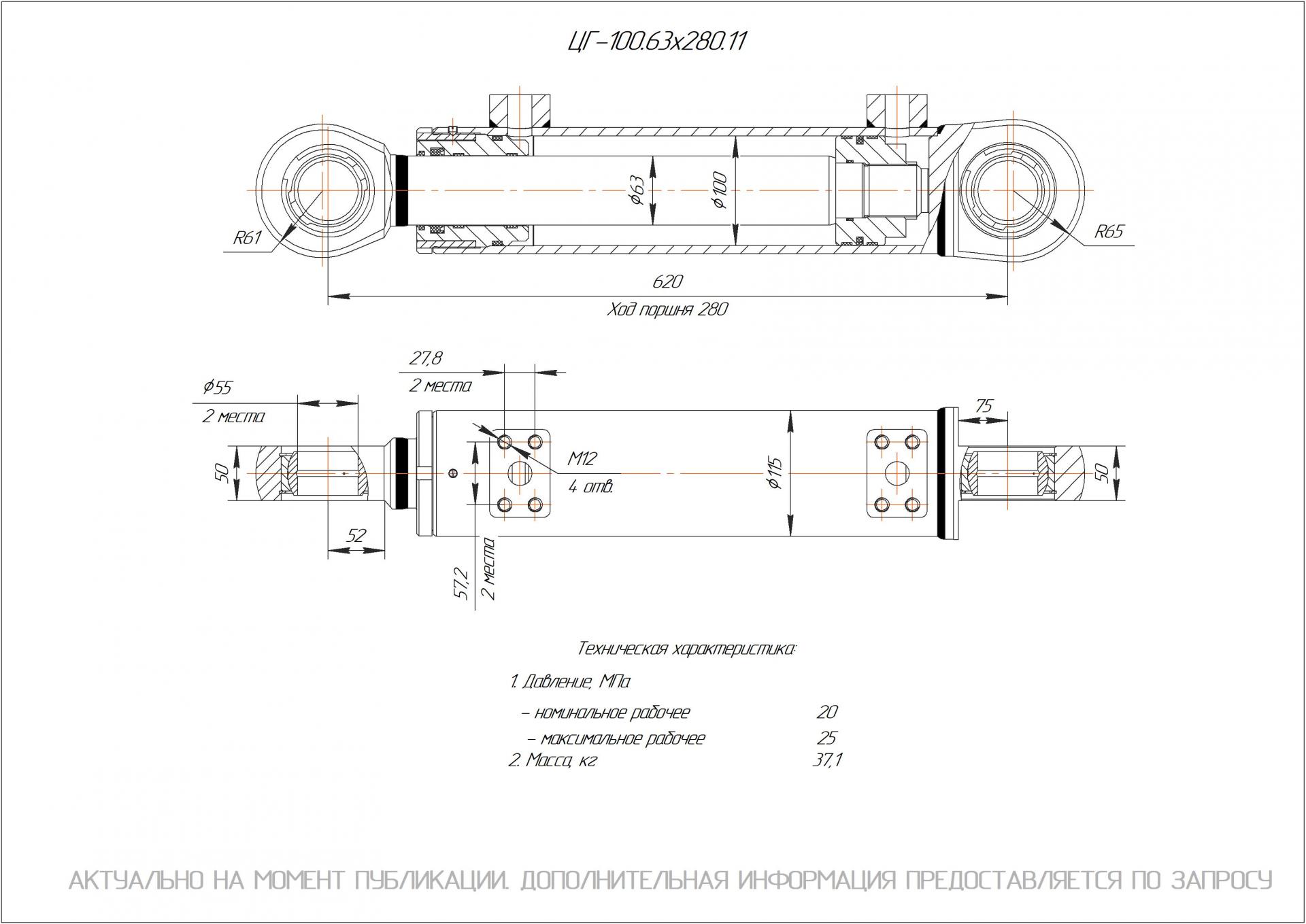 ЦГ-100.63х280.11 Гидроцилиндр