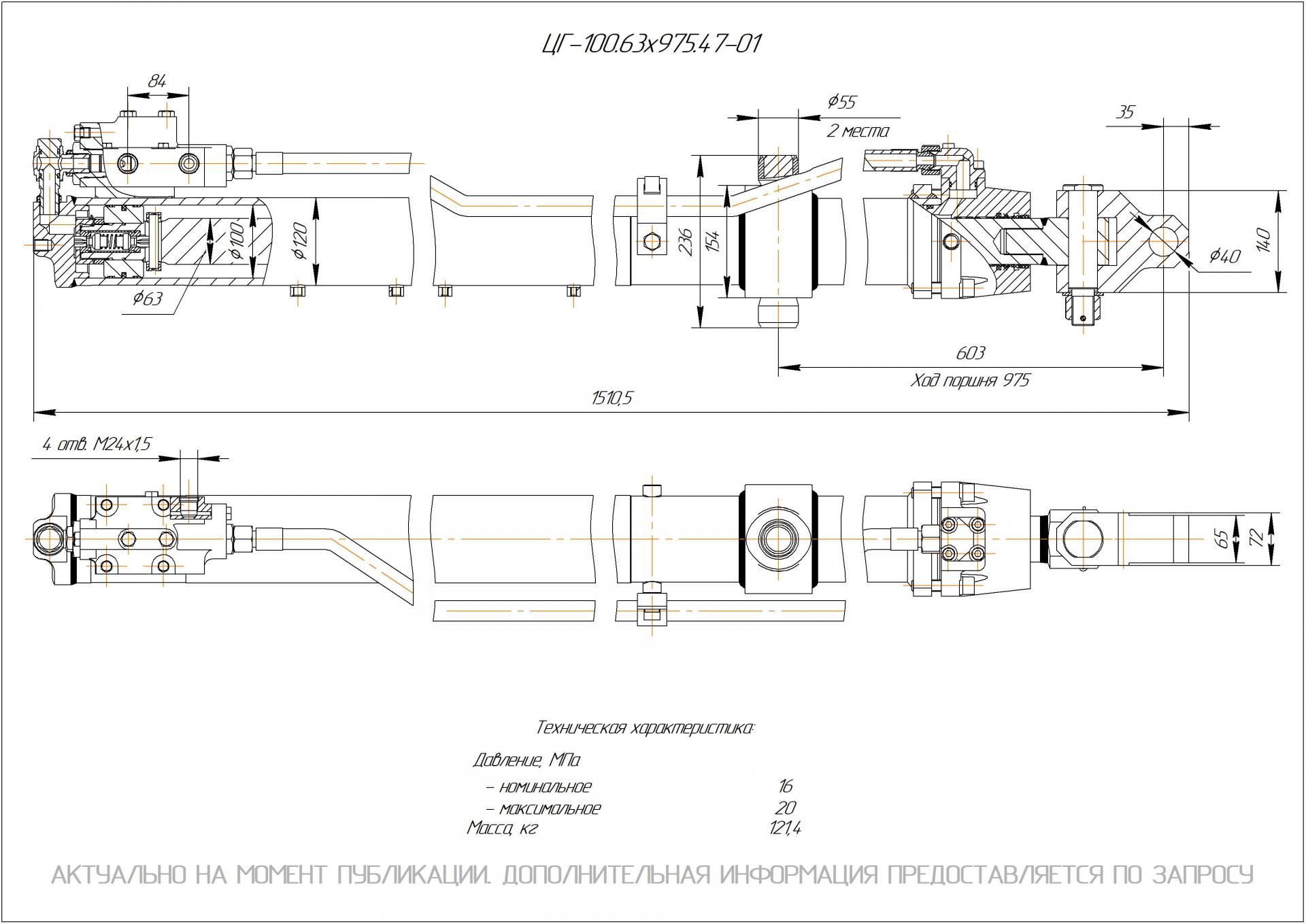 ЦГ-100.63х975.47-01 Гидроцилиндр