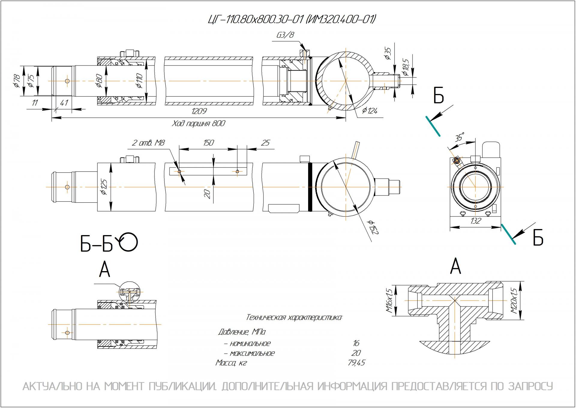 ЦГ-110.80х800.30-01 Гидроцилиндр