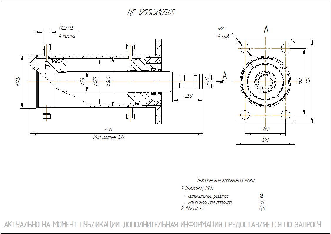 ЦГ-125.56х165.65 Гидроцилиндр