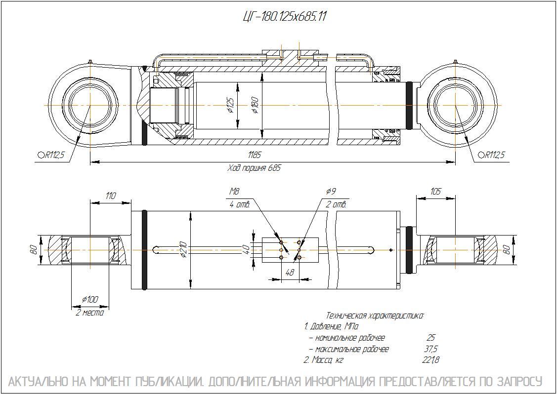 ЦГ-180.125х685.11 Гидроцилиндр